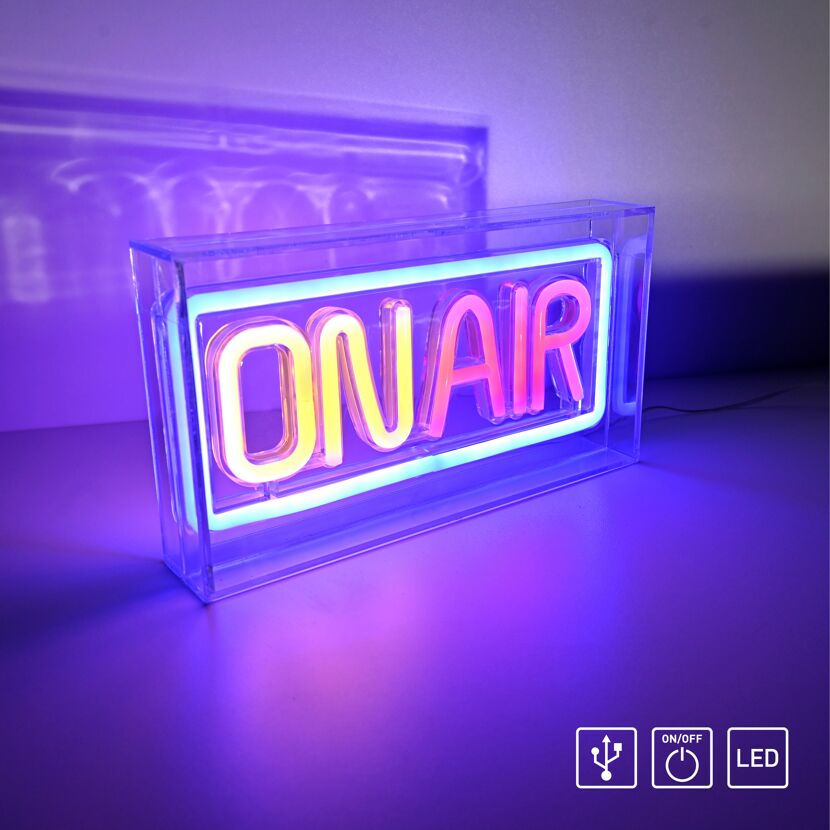 LED-Neon-Bild 'On Air' mehrfarbig 23 x 12,7 x 4 cm
