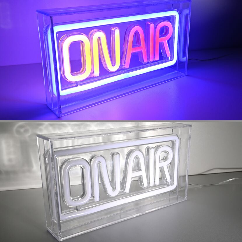 LED-Neon-Bild 'On Air' mehrfarbig 23 x 12,7 x 4 cm