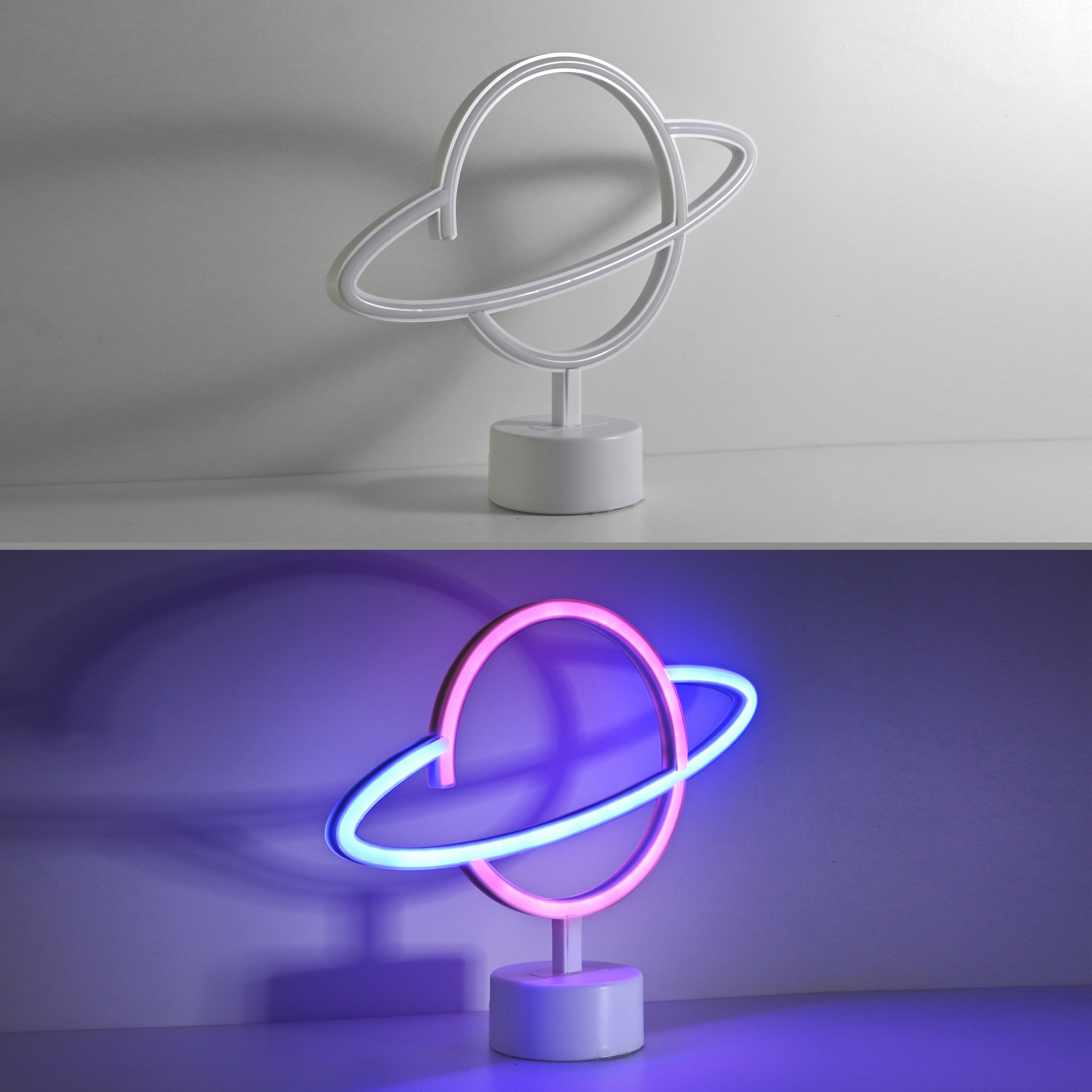 LED-Neon-Bild 'Saturn' mehrfarbig 30 x 24 x 8,5 cm + product picture