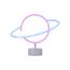 LED-Neon-Bild 'Saturn' mehrfarbig 30 x 24 x 8,5 cm