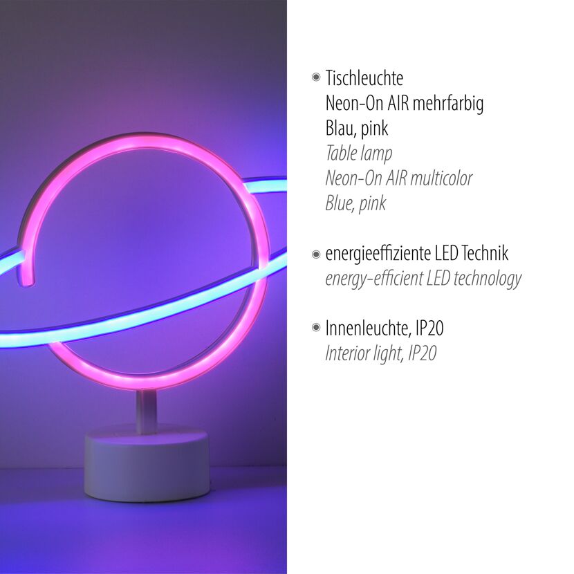 LED-Neon-Bild 'Saturn' mehrfarbig 30 x 24 x 8,5 cm