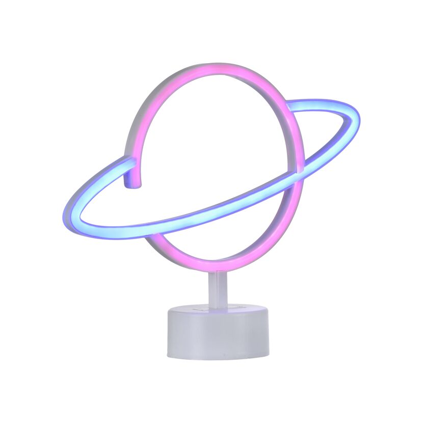 LED-Neon-Bild 'Saturn' mehrfarbig 30 x 24 x 8,5 cm