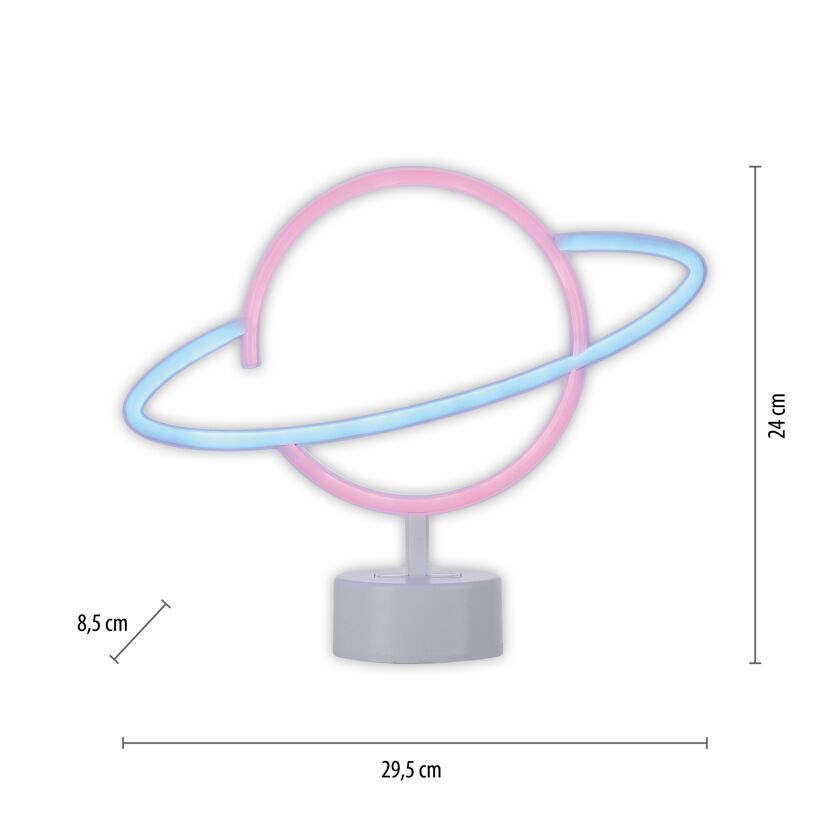 LED-Neon-Bild 'Saturn' mehrfarbig 30 x 24 x 8,5 cm