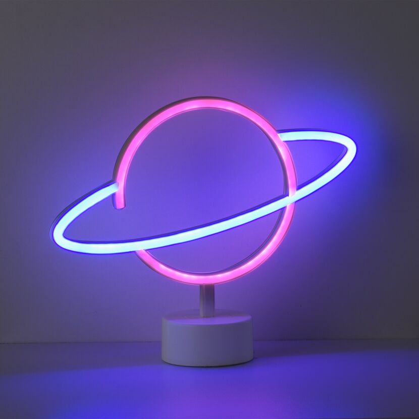 LED-Neon-Bild 'Saturn' mehrfarbig 30 x 24 x 8,5 cm