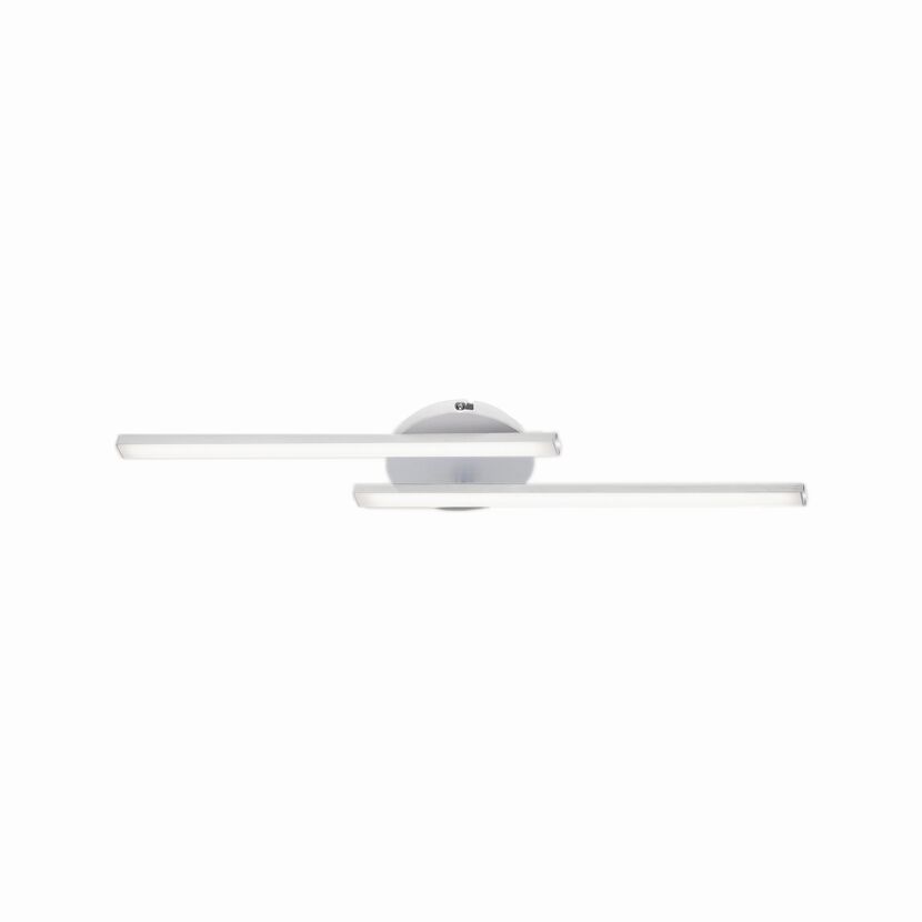 Silberfarbene LED-Deckenleuchte mit drei Leuchtstäben