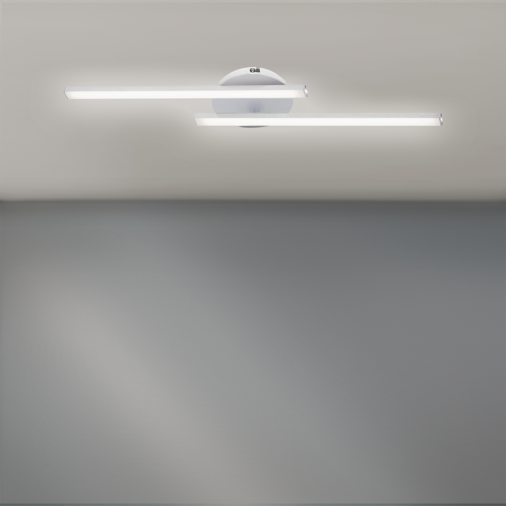 LED-Deckenleuchte 'Kira' 2-flammig aluminiumfarben 56 x 12 cm
