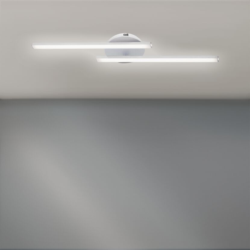 Weiße LED-Deckenleuchte mit zwei Leuchtstäben