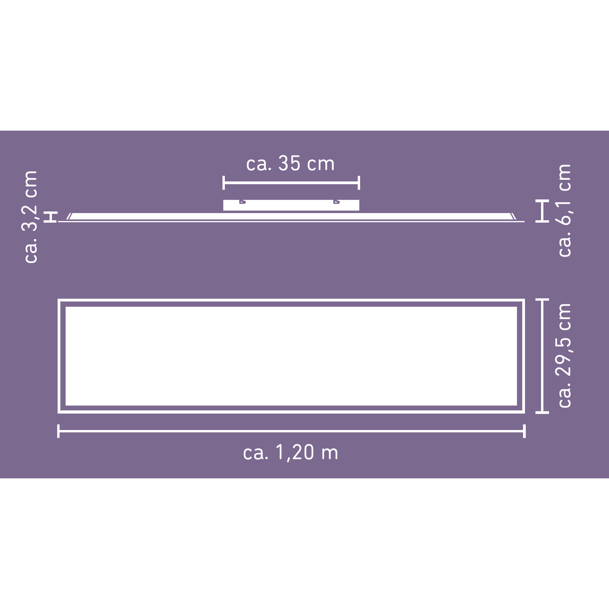 LED-Panelleuchte 'Lena' weiß 40 W 4900 lm 120 x 30 cm + product picture