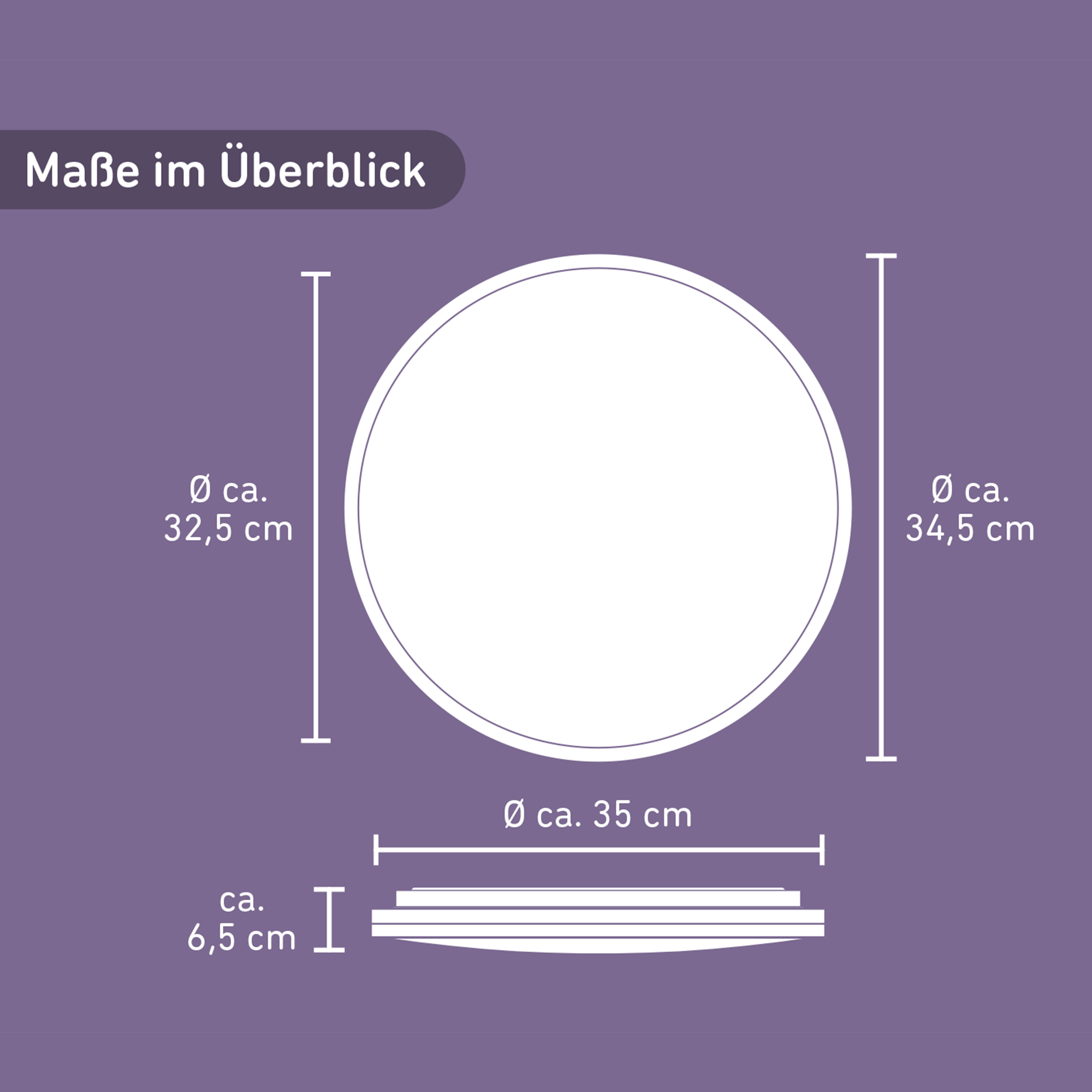 LED-Deckenleuchte 'Alva' weiß Ø 35 cm + product picture