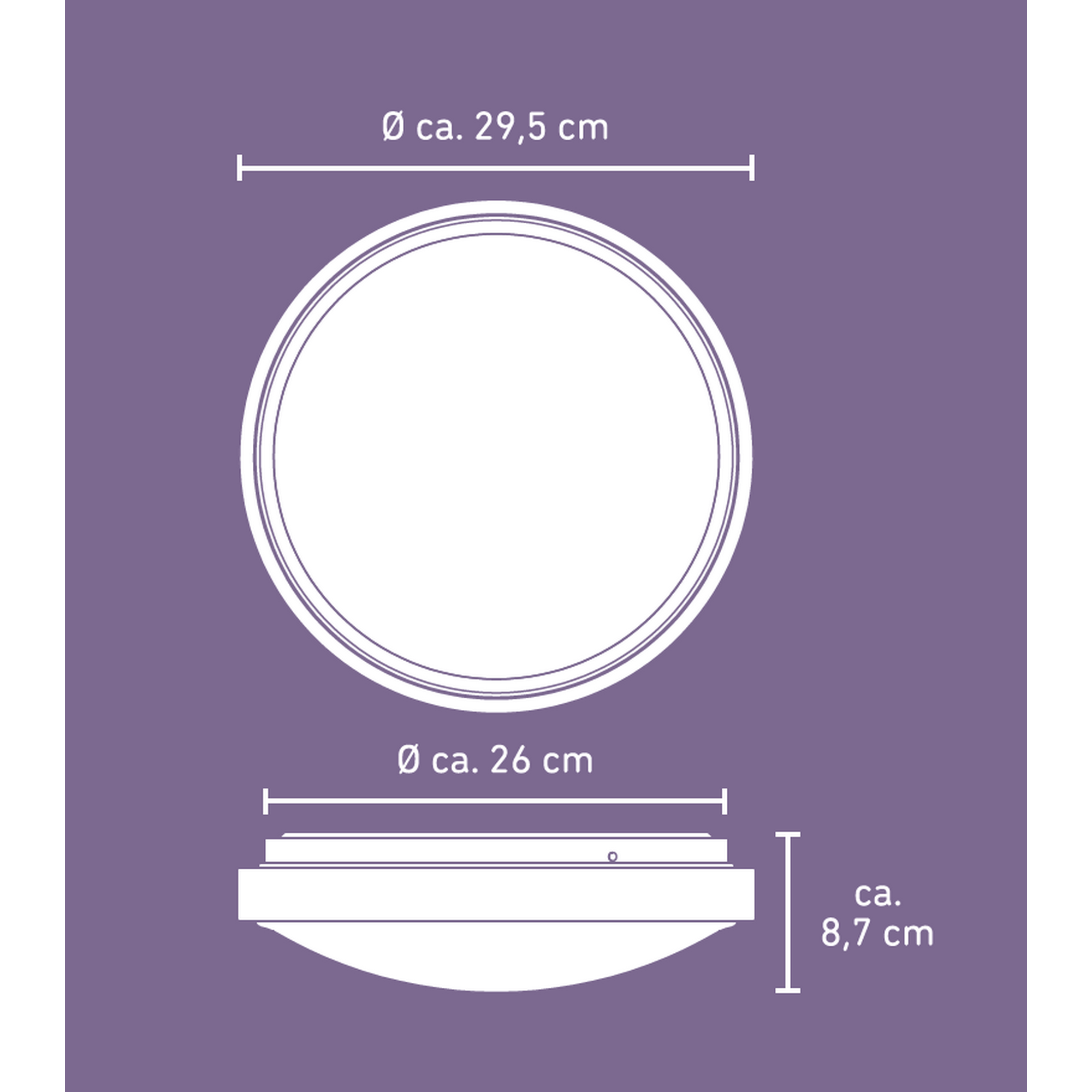 LED-Deckenleuchte 'Tessa' silber 15 W Ø 29,5 cm + product picture