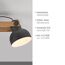 Deckenleuchte 'CUP 2.0' schwarz/holzfarben 61,6 x 26 cm 2-flammig