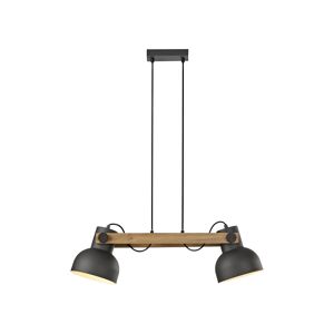 Pendelleuchte 'CUP 2.0' schwarz/holzfarben 16 x 61,6 cm 2-flammig