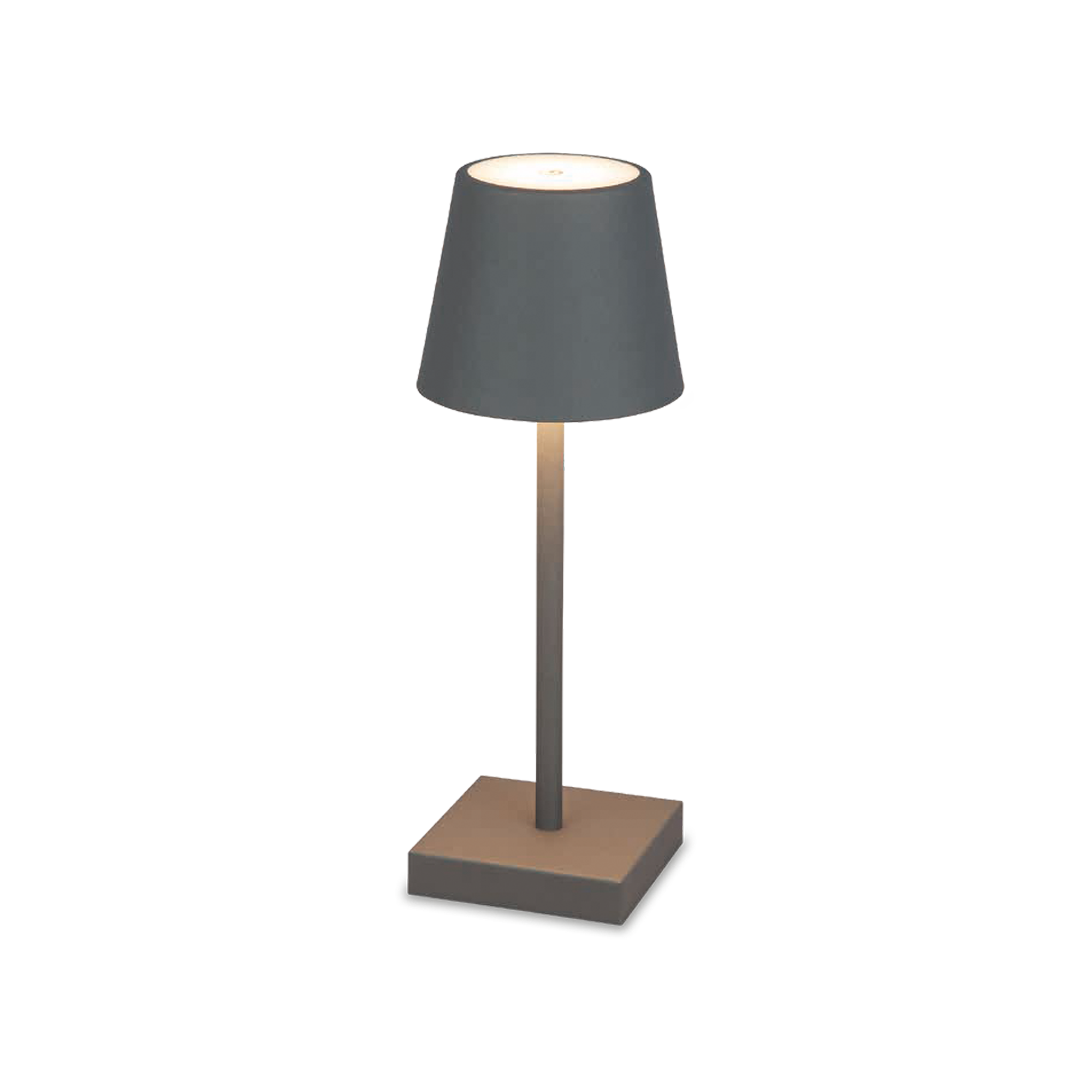 Akku-LED-Tischleuchte 'Lio' grau mit USB-Ladekabel Ø 11 x 30 cm