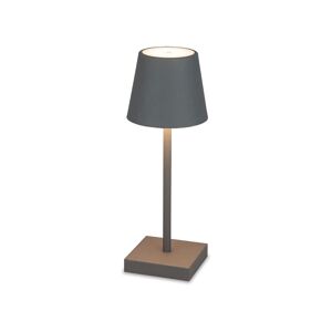 Akku-LED-Tischleuchte 'Lio' grau mit USB-Ladekabel Ø 11 x 30 cm