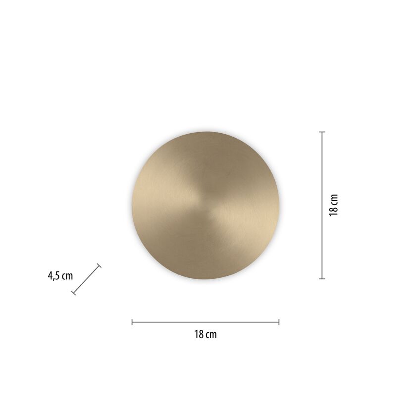 Wandleuchte AKKU PUNTUA messing matt Ø 18 cm