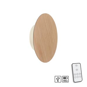 Wandleuchte AKKU PUNTUA Holz-natur Ø 18 cm