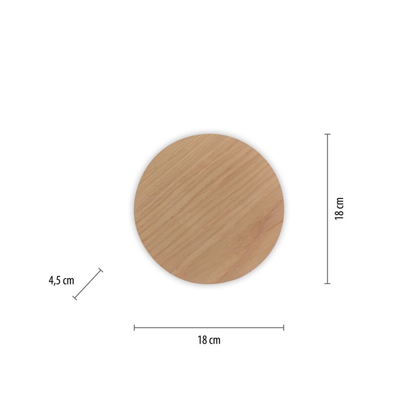 Wandleuchte AKKU PUNTUA Holz-natur Ø 18 cm