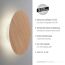 Wandleuchte AKKU PUNTUA Holz-natur Ø 25 cm