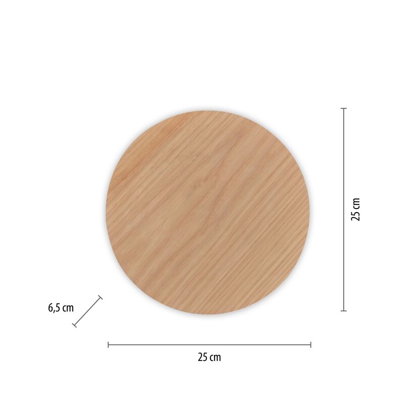 Wandleuchte AKKU PUNTUA Holz-natur Ø 25 cm