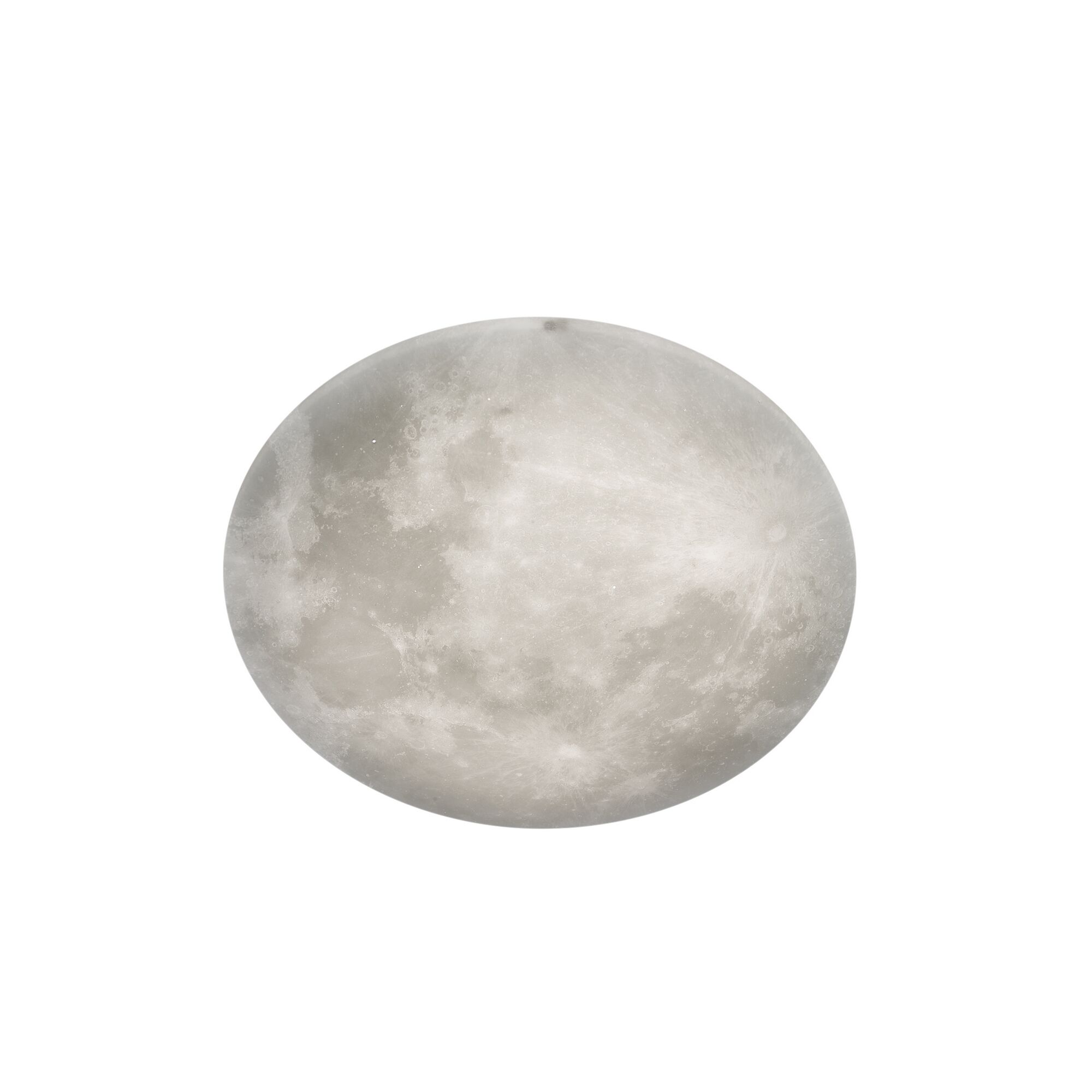 Grauer Mond auf weißem Hintergrund