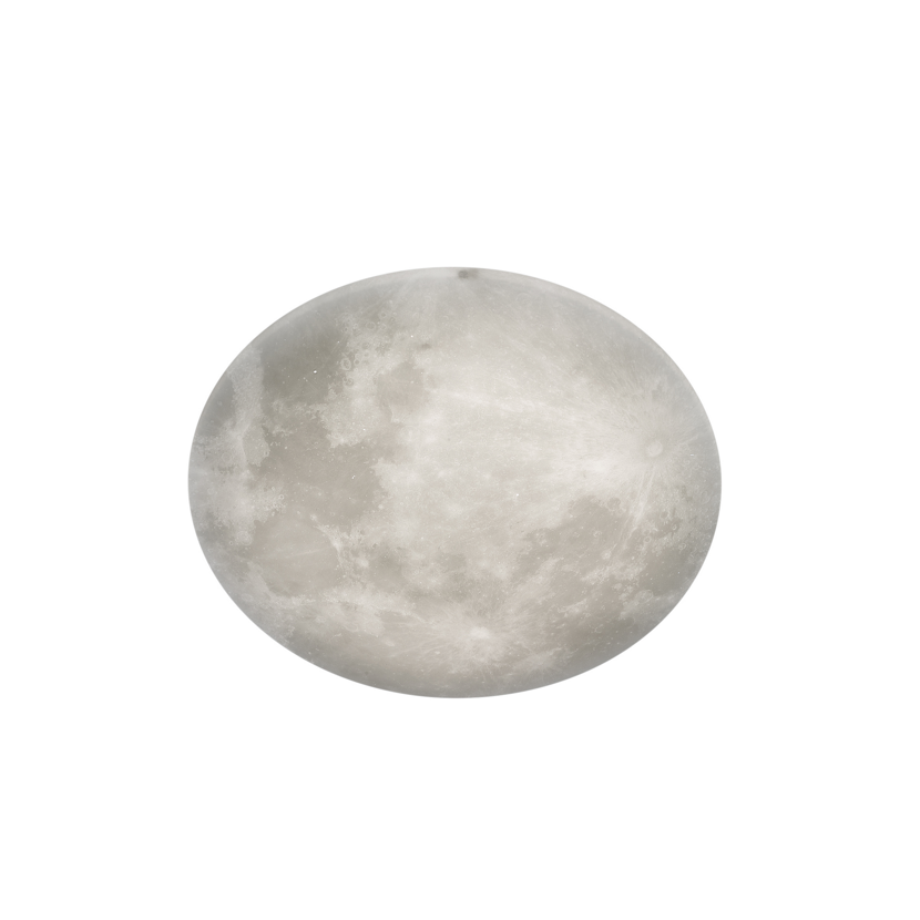 Grauer Mond auf weißem Hintergrund