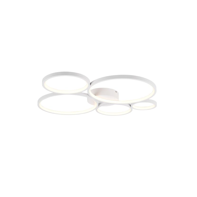 Weiße LED-Deckenleuchte mit fünf Ringen