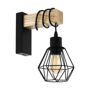 Wandleuchte 'Townshend 5' schwarz/braun 14 x 27,5 cm
