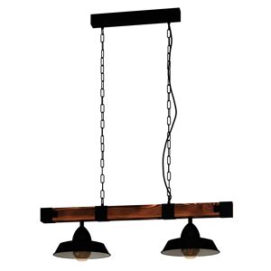 Hängeleuchte 'Oldbury' schwarz/braun 26 x 110 cm