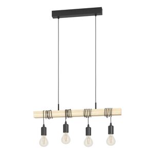 Hängeleuchte 'Townshend' schwarz/braun 10,5 x 110 cm