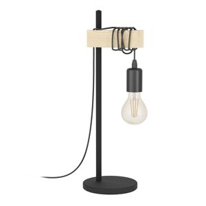 Tischleuchte 'Townshend' schwarz/braun 15,5 x 50 cm