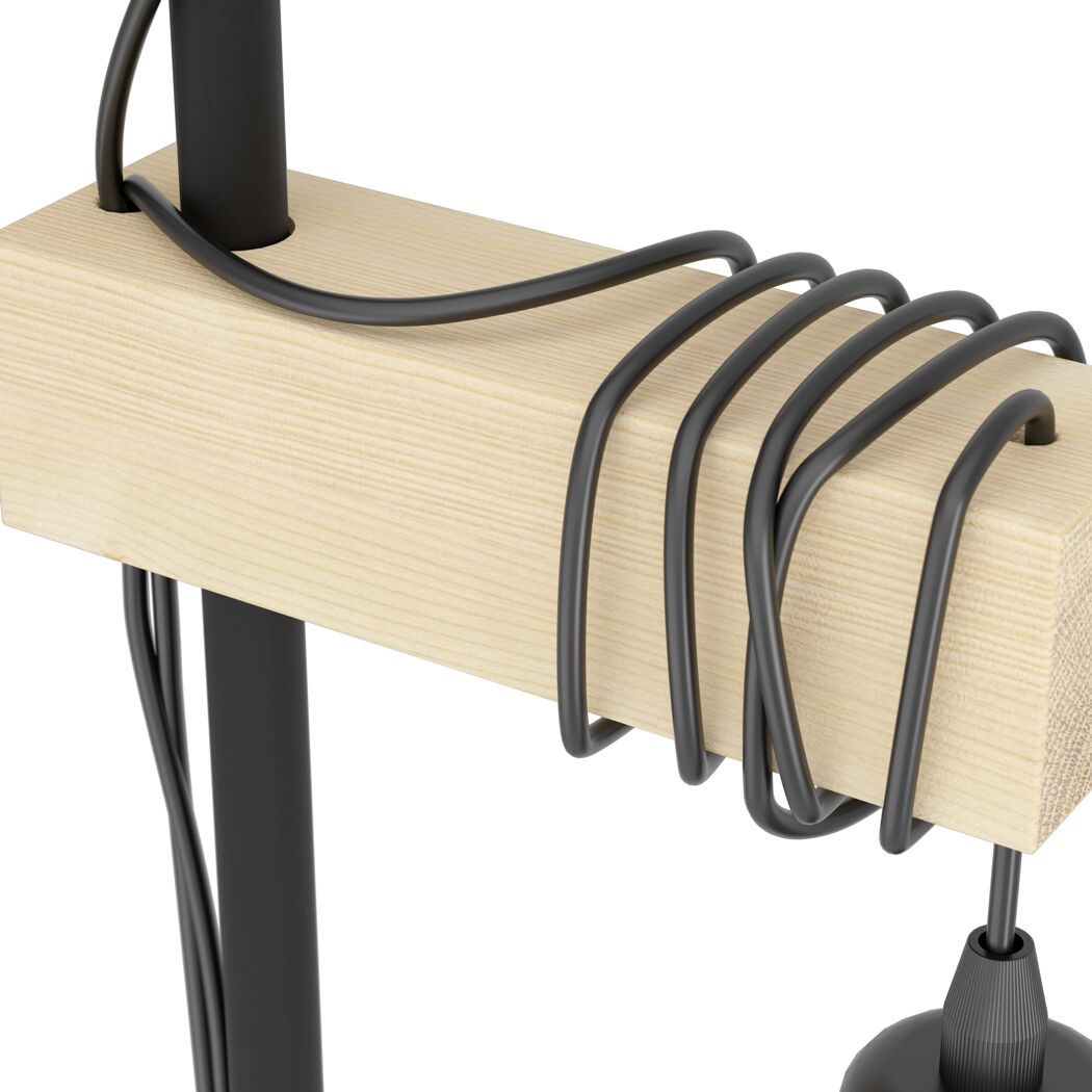 Nahaufnahme Lampenkabel an Holz