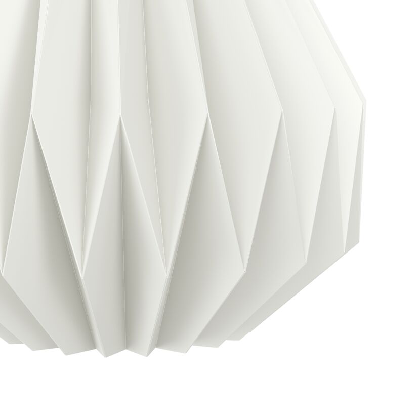 Weiße Pendelleuchte, gefaltet wie Origami