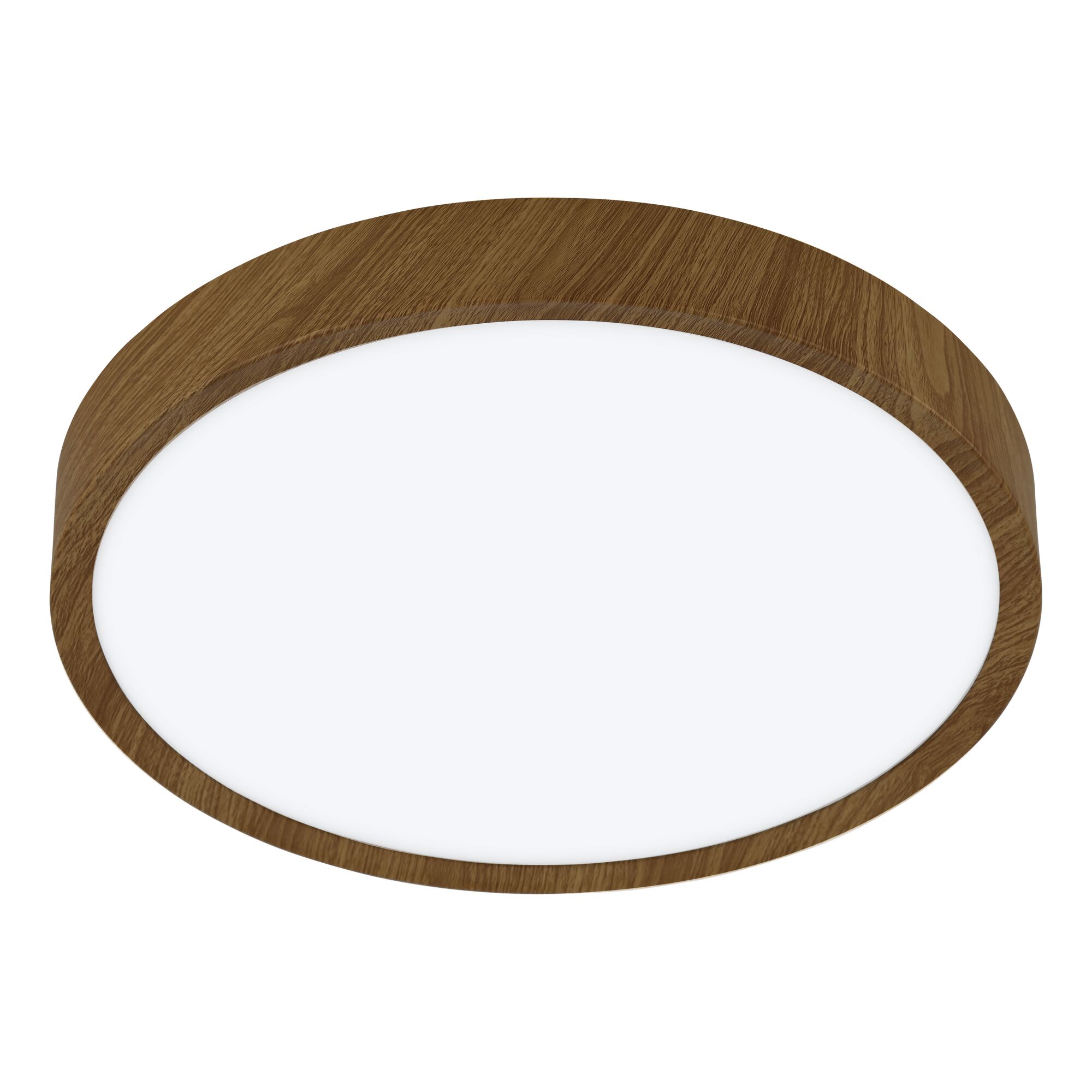 Runde Deckenleuchte mit Holzrahmen