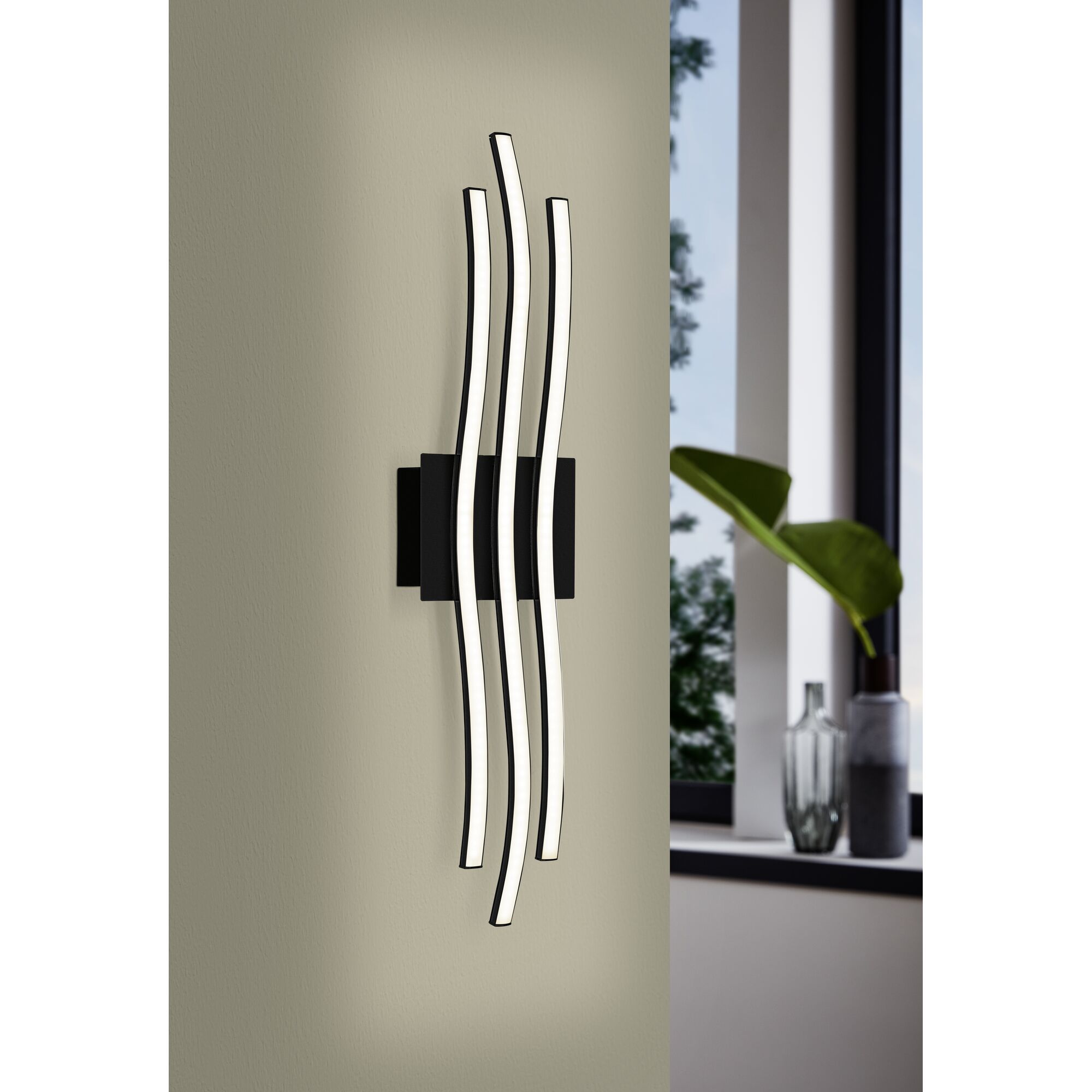 Designer LED Wandleuchte RONCADE 1 schwarz