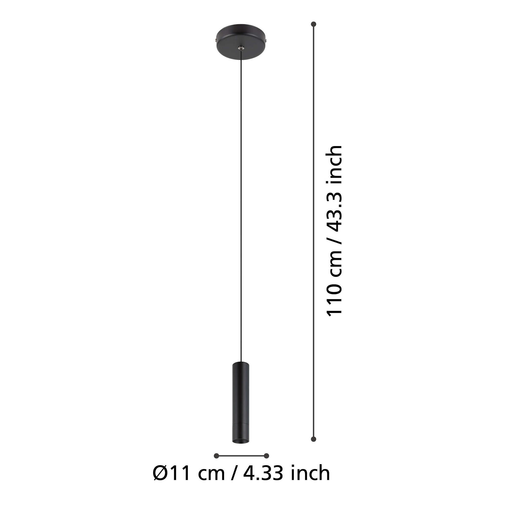 LED-Hängeleuchte 'Almudaina' schwarz Ø 4 x 110 cm + product picture