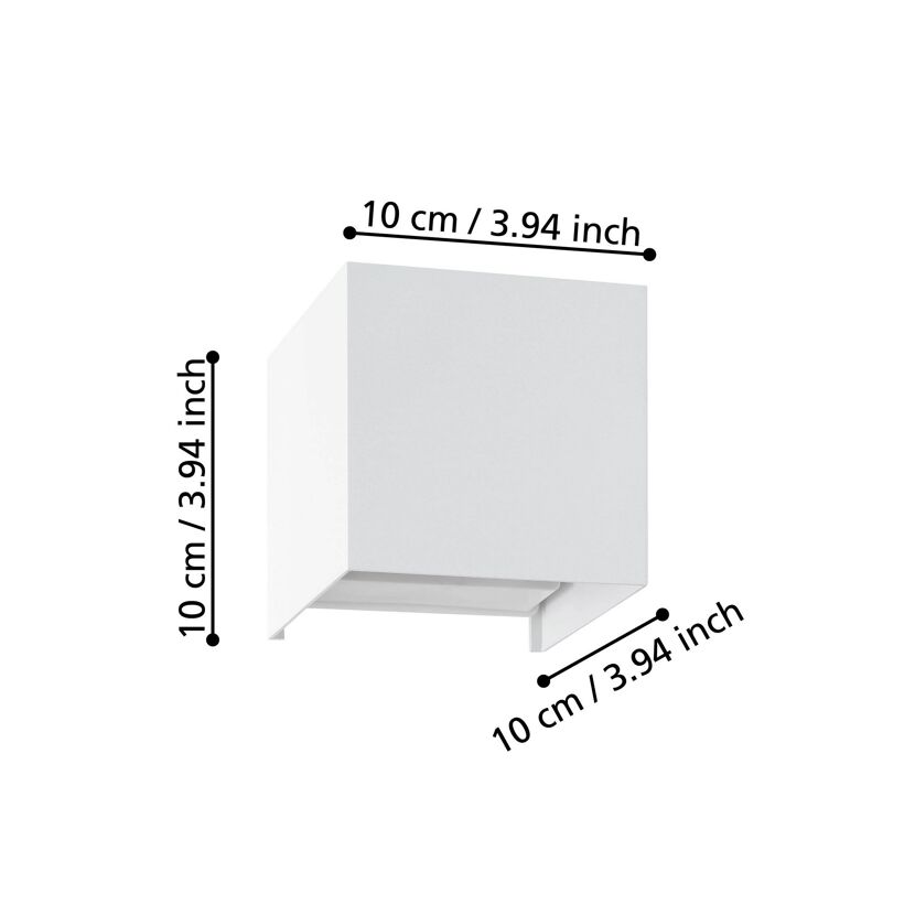 Weiße quadratische Wandleuchte