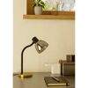 Schwarze Schreibtischlampe mit rundem Sockel