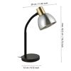 Schwarze Schreibtischlampe mit silbernem Lampenschirm