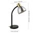 Schwarze Schreibtischlampe mit silbernem Lampenschirm