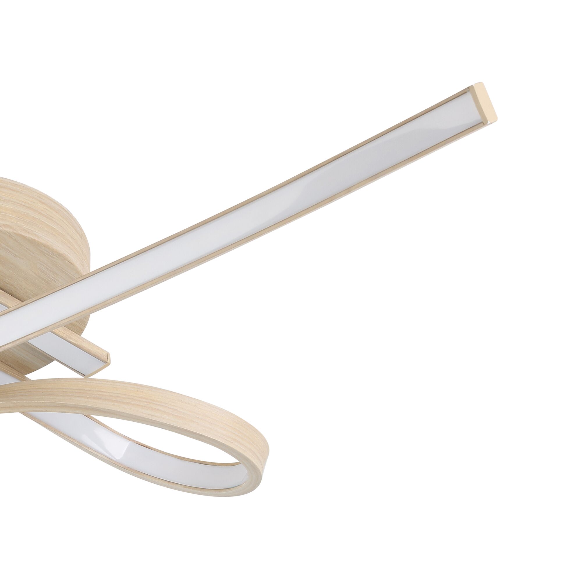 Detail einer Deckenleuchte aus Holz