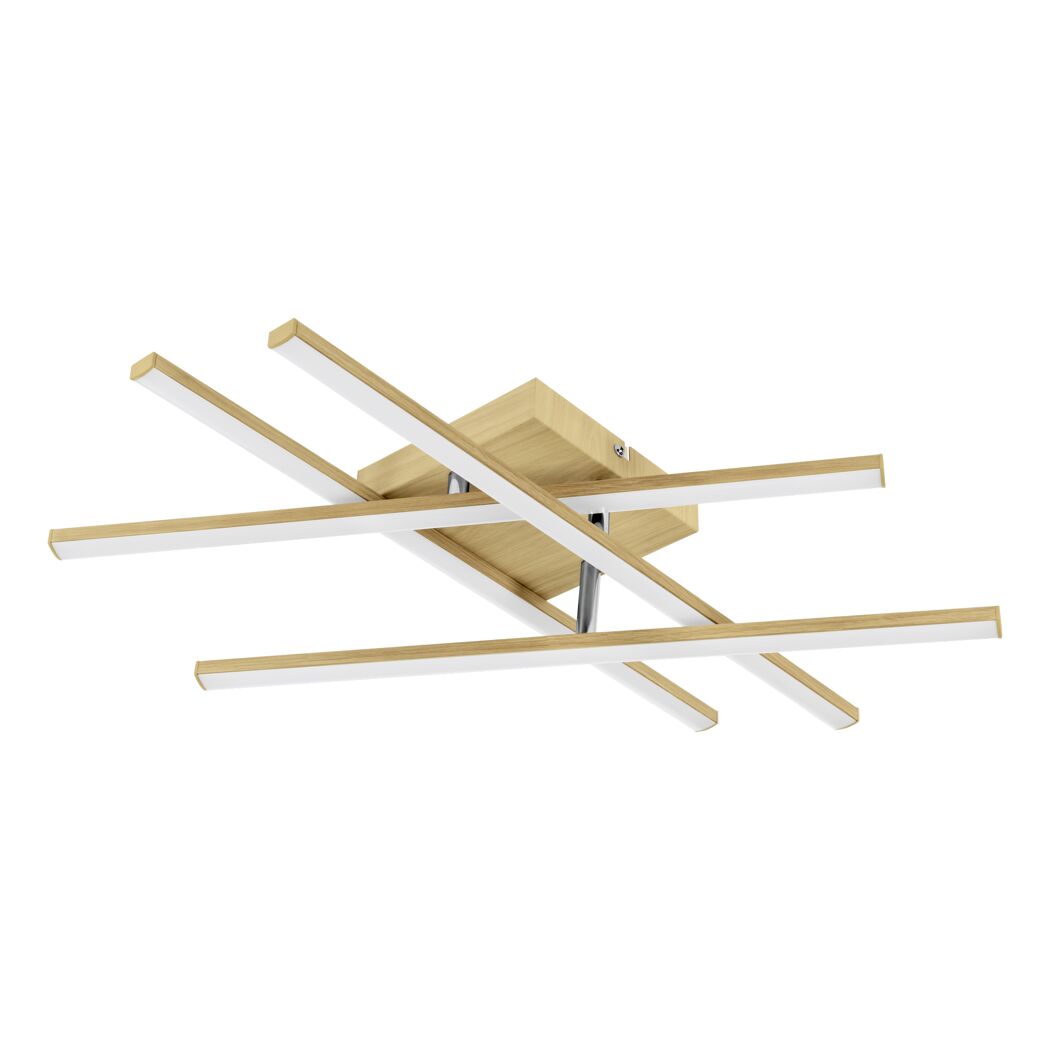 Deckenlampe aus Holz und Metall