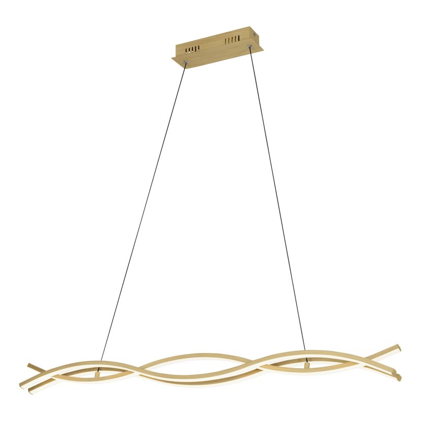 Goldene LED-Pendelleuchte in Wellenform
