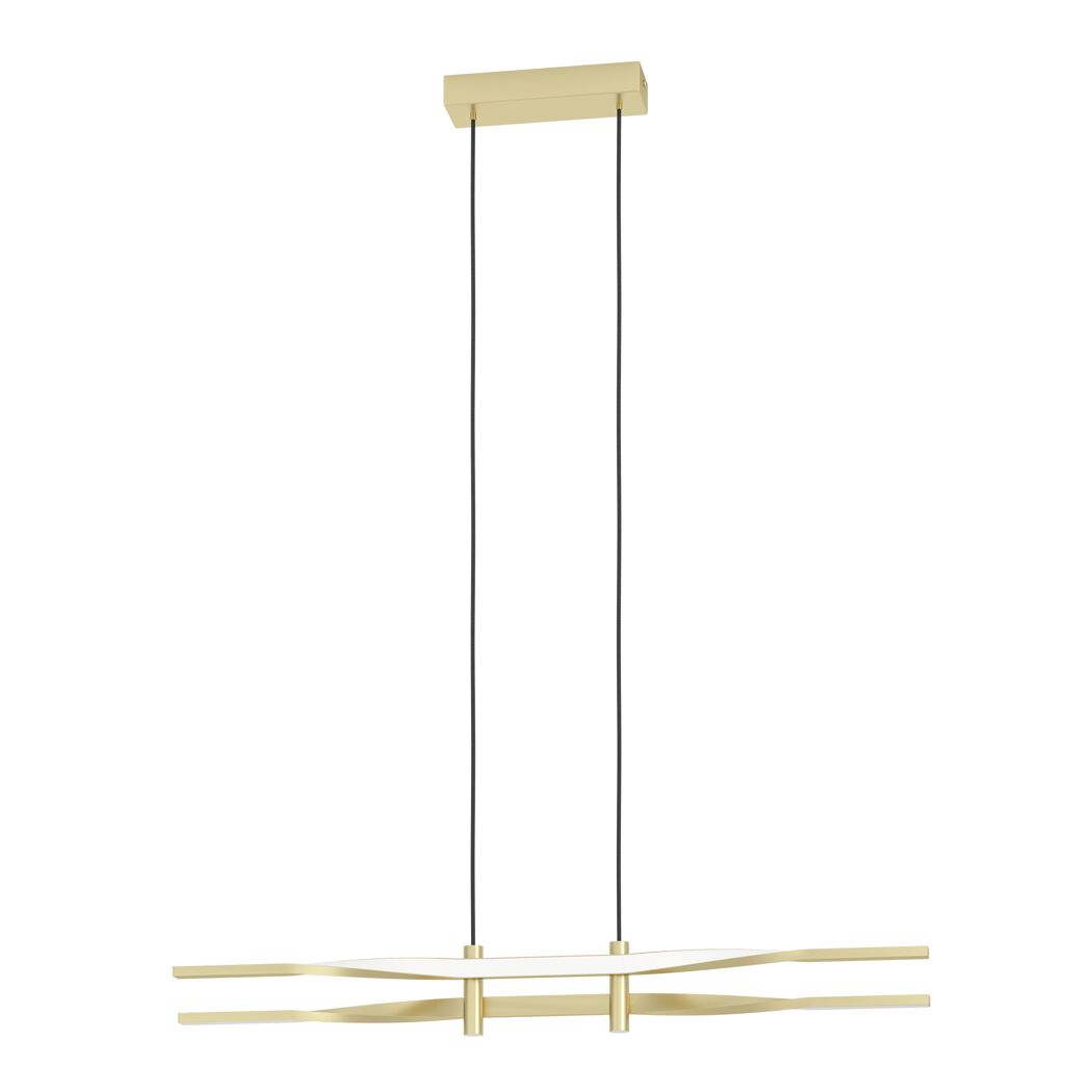 Goldene Pendelleuchte mit drei Lichtern