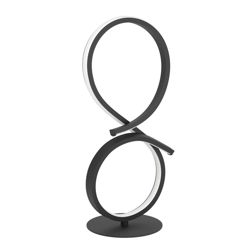 Schlanke schwarze Tischleuchte mit rundem Design