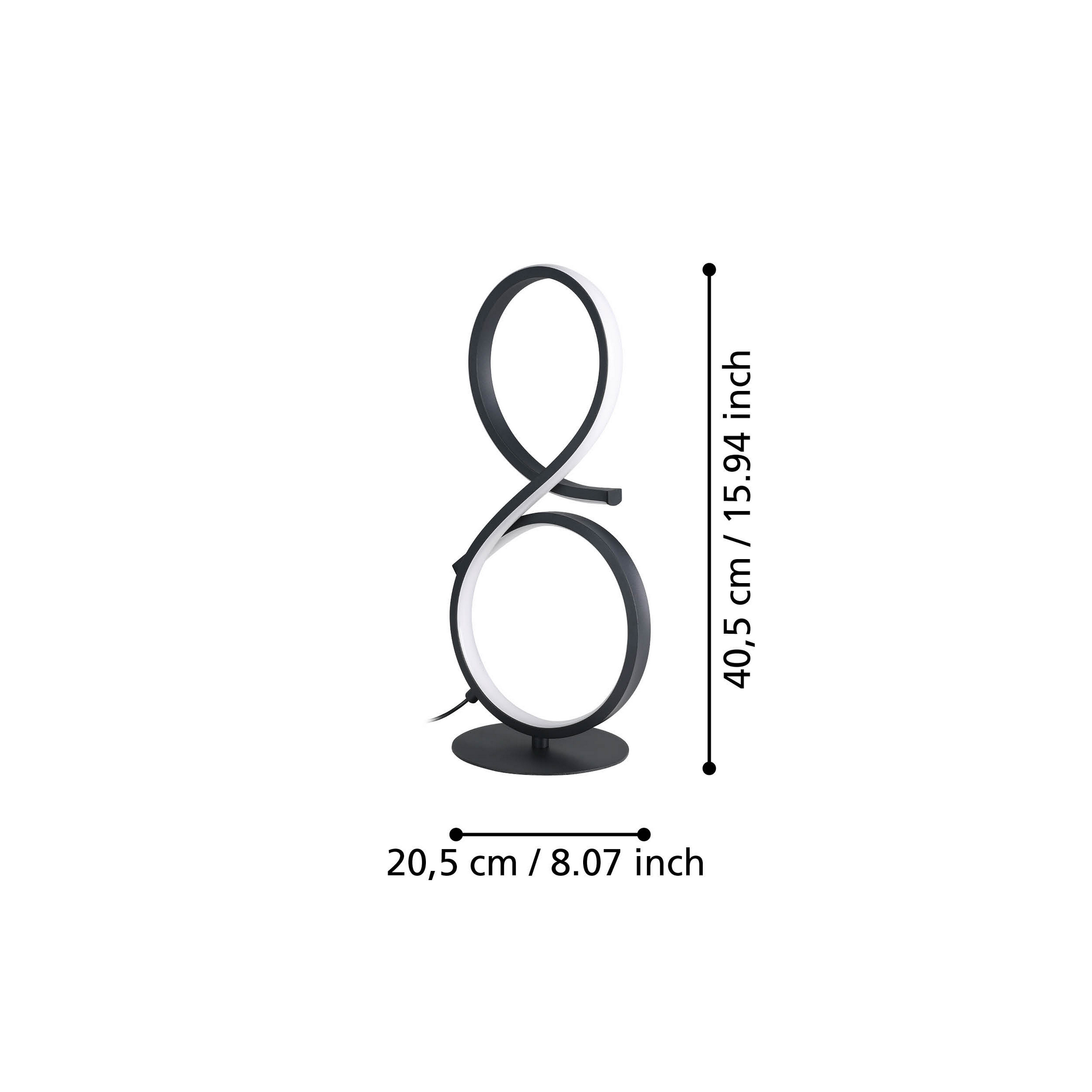 LED-Tischleuchte 'Serpins' schwarz 15 x 40,5 cm + product picture