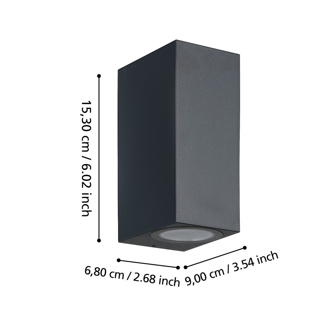Schwarze quadratische Außenwandleuchte