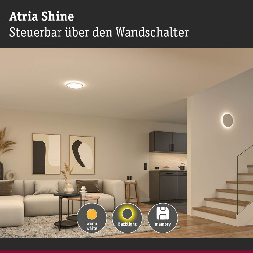 LED-Deckenleuchte 'Atria Shine' weiß 21 W Ø 29 cm