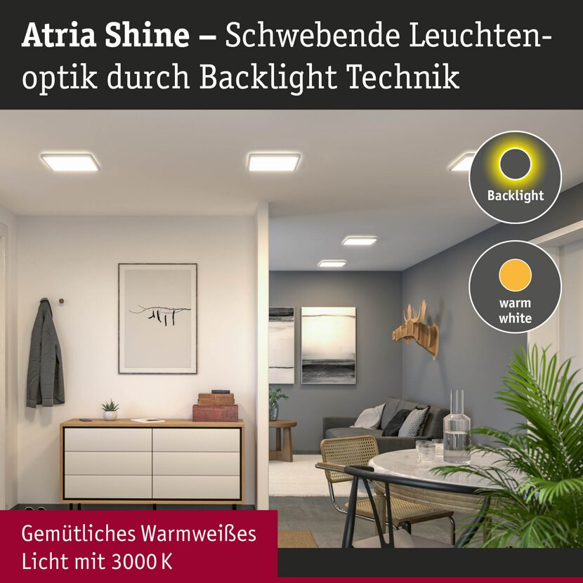 LED-Panel 'Atria Shine' 16 W 29,3 x 29,3 cm Weiß