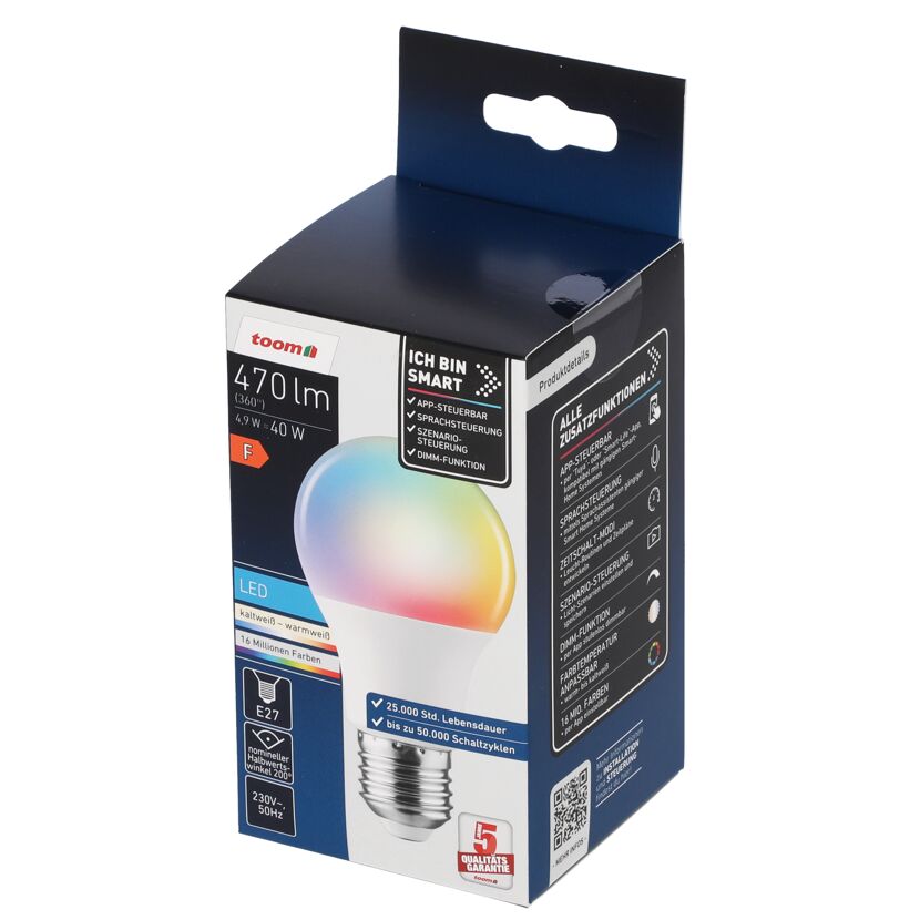 Smarte LED-Lampe E27 4,9 W 470 lm