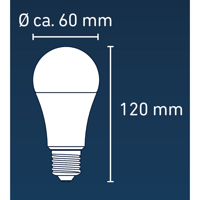 LED Lampe E27 mit Maßen
